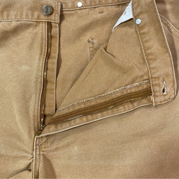 Vintage Carhartt Bucksaw Logger Shorts 42 USA Made Canvas Workwear Utility - Picture 7 of 13